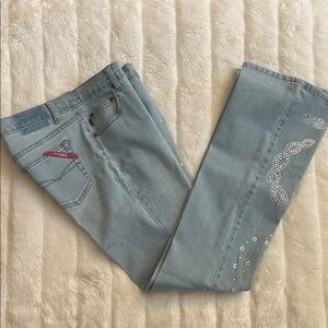 Z. Cavaricci Light Blue Boot Cut Jeans with Embellishments